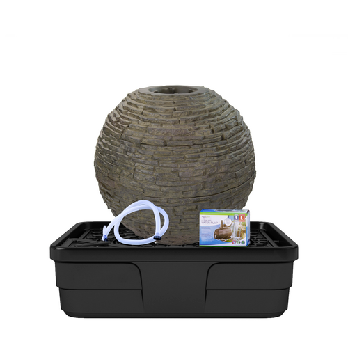 Medium Stacked Slate Sphere Landscape Fountain Kit