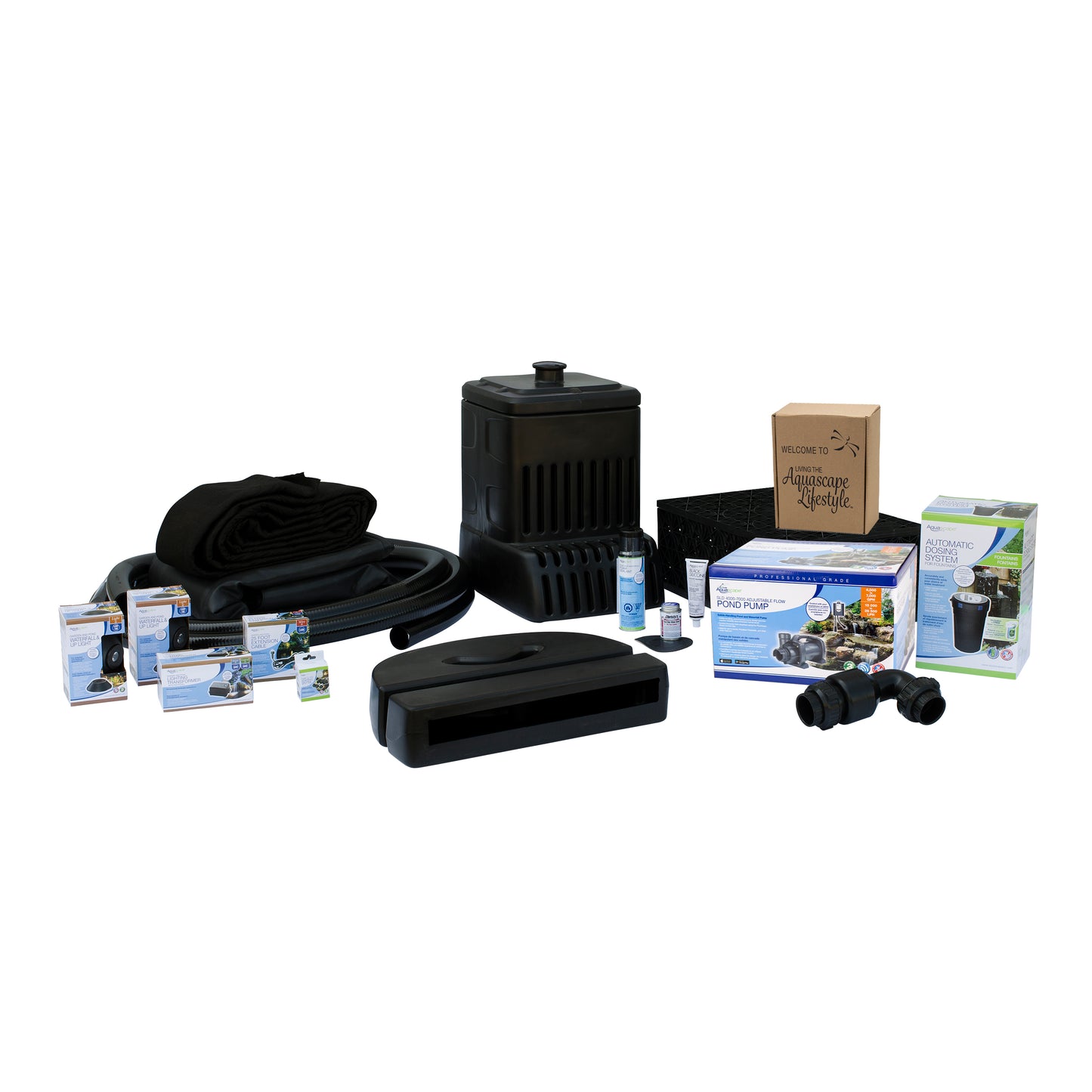 Medium Pondless? Waterfall Kit 16' Stream with SLD 4000-7000 Adjustable Flow Pond Pump