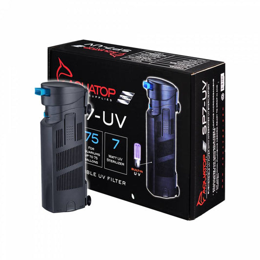 AQUATOP SP7-UV 72-126 GPH Internal Filter with 7 Watt UV Sterilization