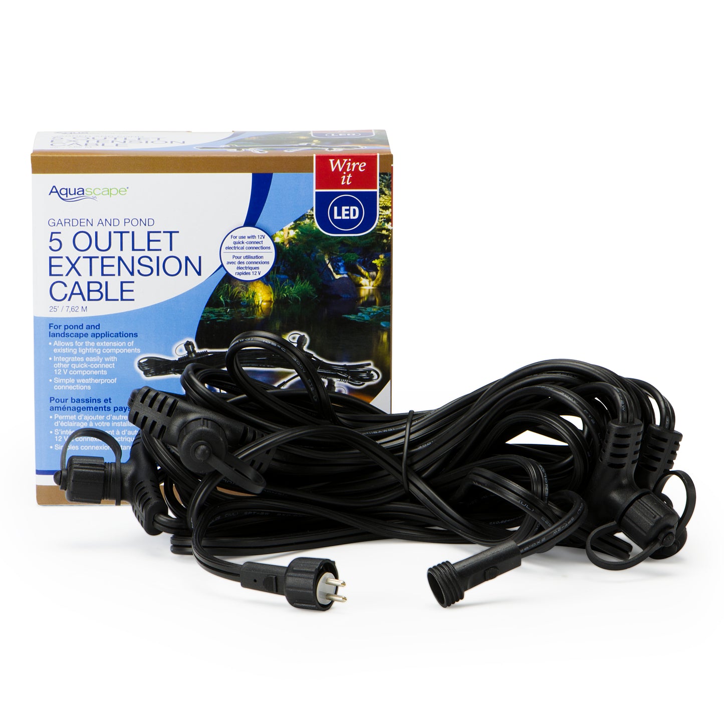 Garden and Pond 25' 5-OutletQuick-Connect Lighting Extension Cable